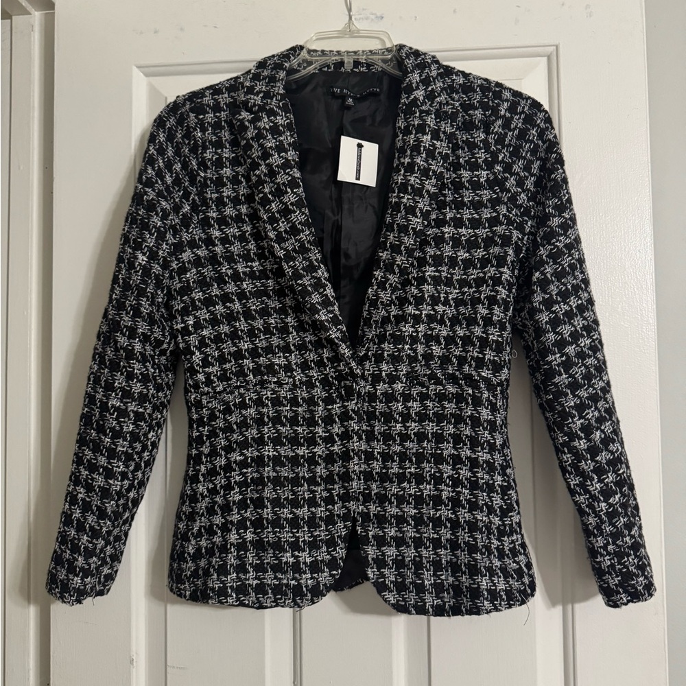HYFVE Black and White Tweed Blazer